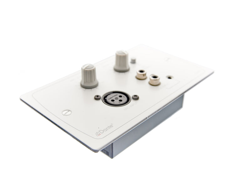 CLODLM1W - Cloud DLM 1W DANTE Remote Line or Mic Active Input Wall Plate White Image 2