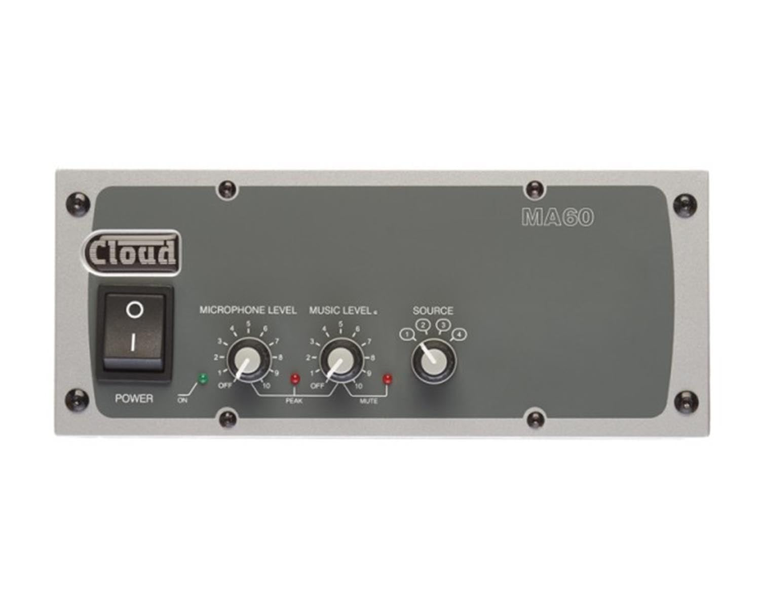 CLOMA60T - Cloud MA60T Mixer Amp 70 or 100VTransformer 4 Line or 1 Mic Input 1 or 2 Rack Image 1