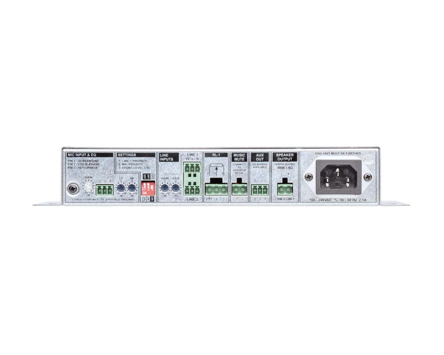 CLOMA80 - Cloud MA80 Energy Star Mini Amplifier 2 Line and 1 Mic Input 80W @ 4ohm Image 2