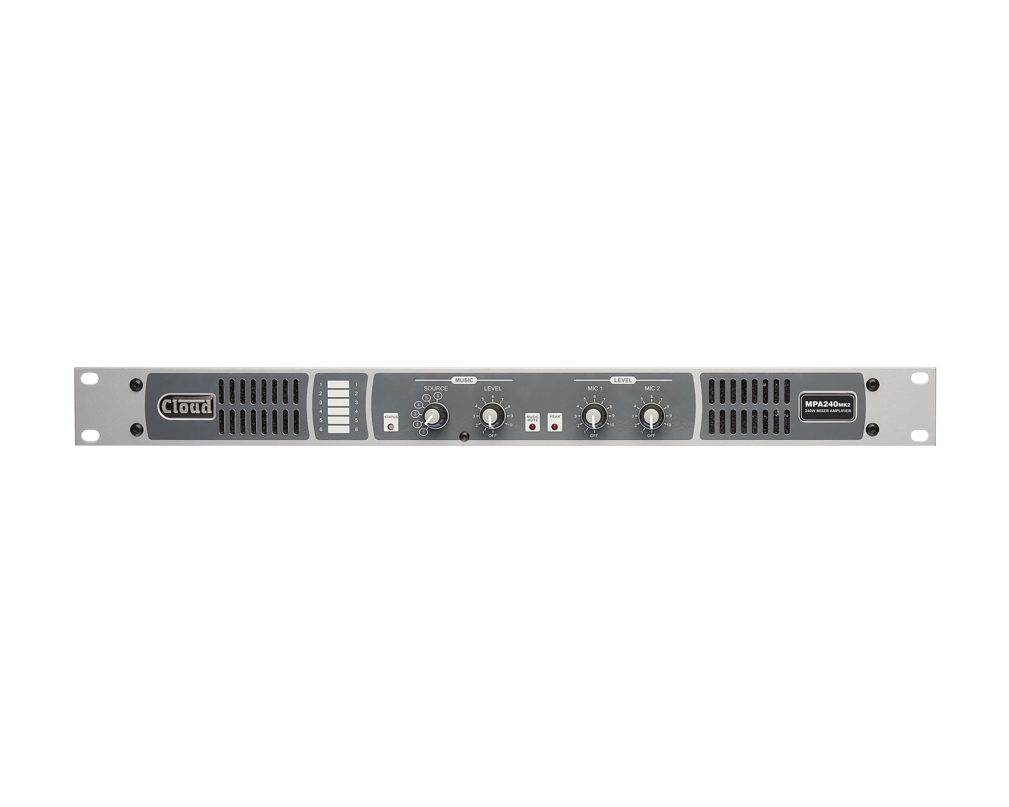 CLOMPA1202 - Cloud MPA120MK2 6 Line or 2 Mic Input Mixer Amp 120W 4ohm or 100V 1U Image 1