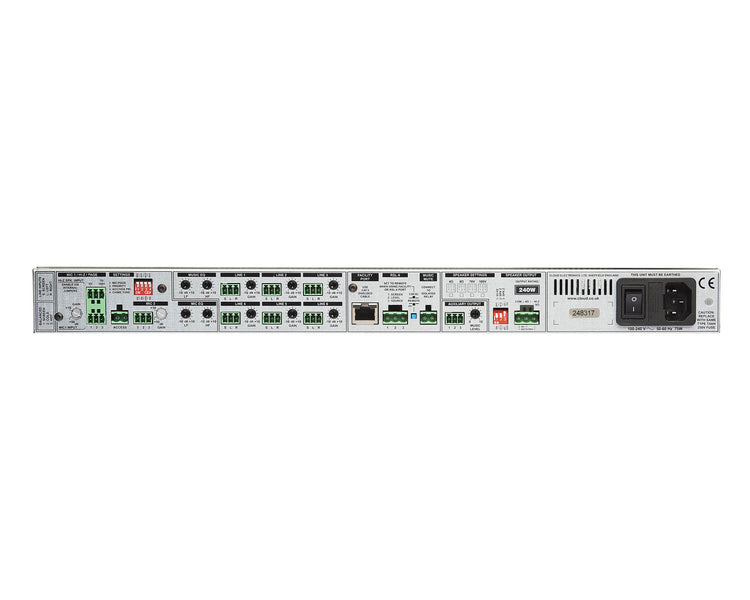 CLOMPA2402 - Cloud MPA240MK2 6 Line or 2 Mic Input Mixer Amp 240W 4ohm or 100V 1U Image 2