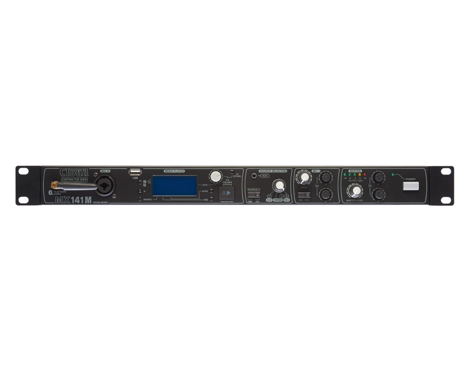 CLOMX141M - Cloud Contractor MX141M Media Mixer 4 Line 1 Mic In 1 Out FM and Bluetooth 1U Image 1