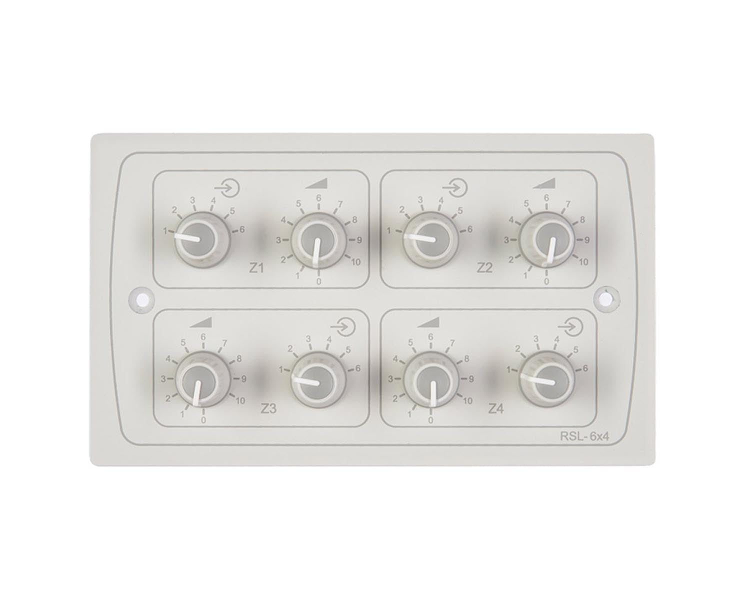 CLORSL6X4W - Cloud RSL 6x4W 4 Zone 6 Source or Volume Level Select Wall Plate White Image 1