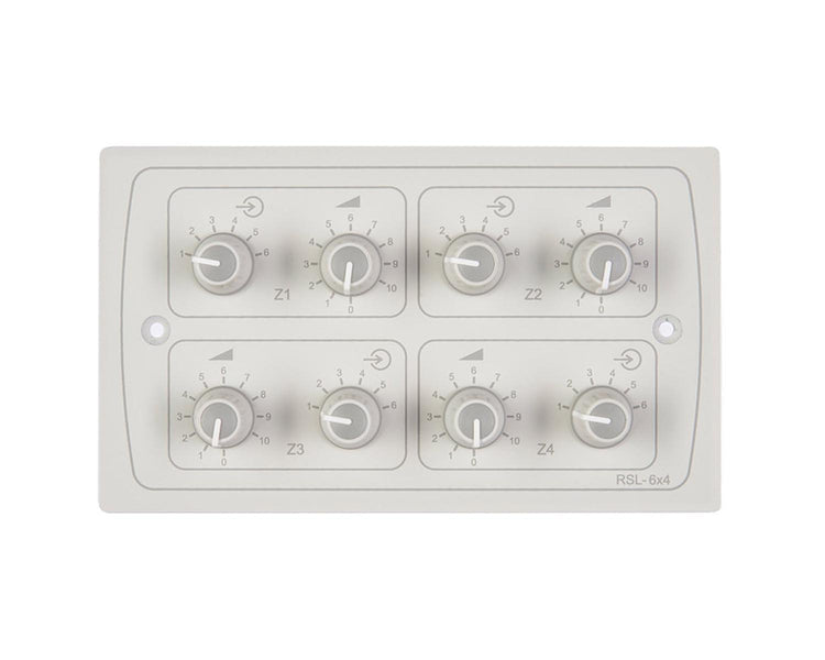 CLORSL6X4W - Cloud RSL 6x4W 4 Zone 6 Source or Volume Level Select Wall Plate White Image 1