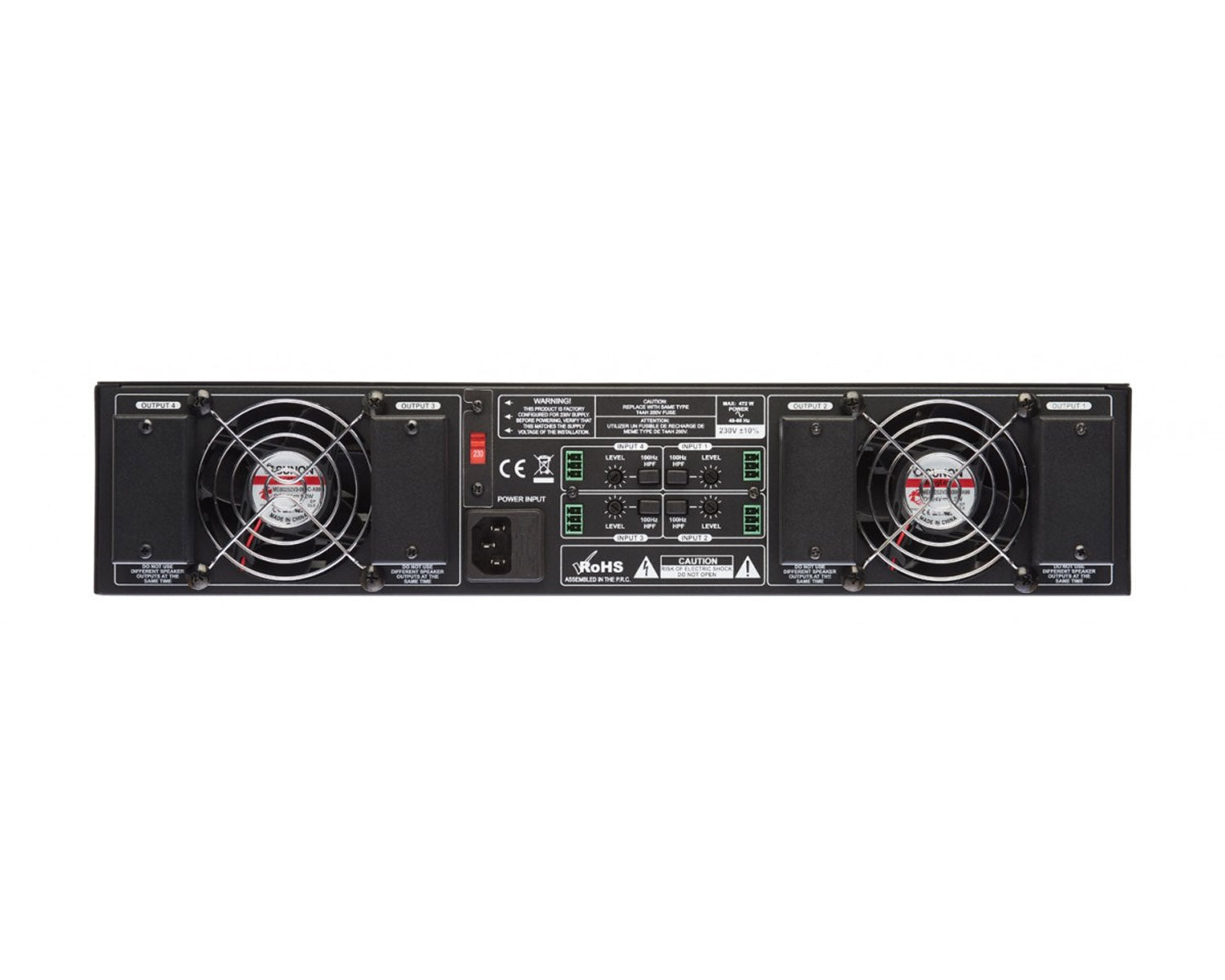 CLOVA4120 - Cloud Contractor VA4120 Power Amp 4 x120W 4ohm or 100V Line 2U Image 2