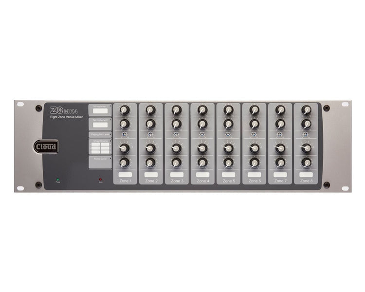 CLOZ8M4BG - Cloud *EX DEMO* Z8 Mk4 Eight Zone Mixer 6 Line and 2 Mic and Paging Mic Image 1