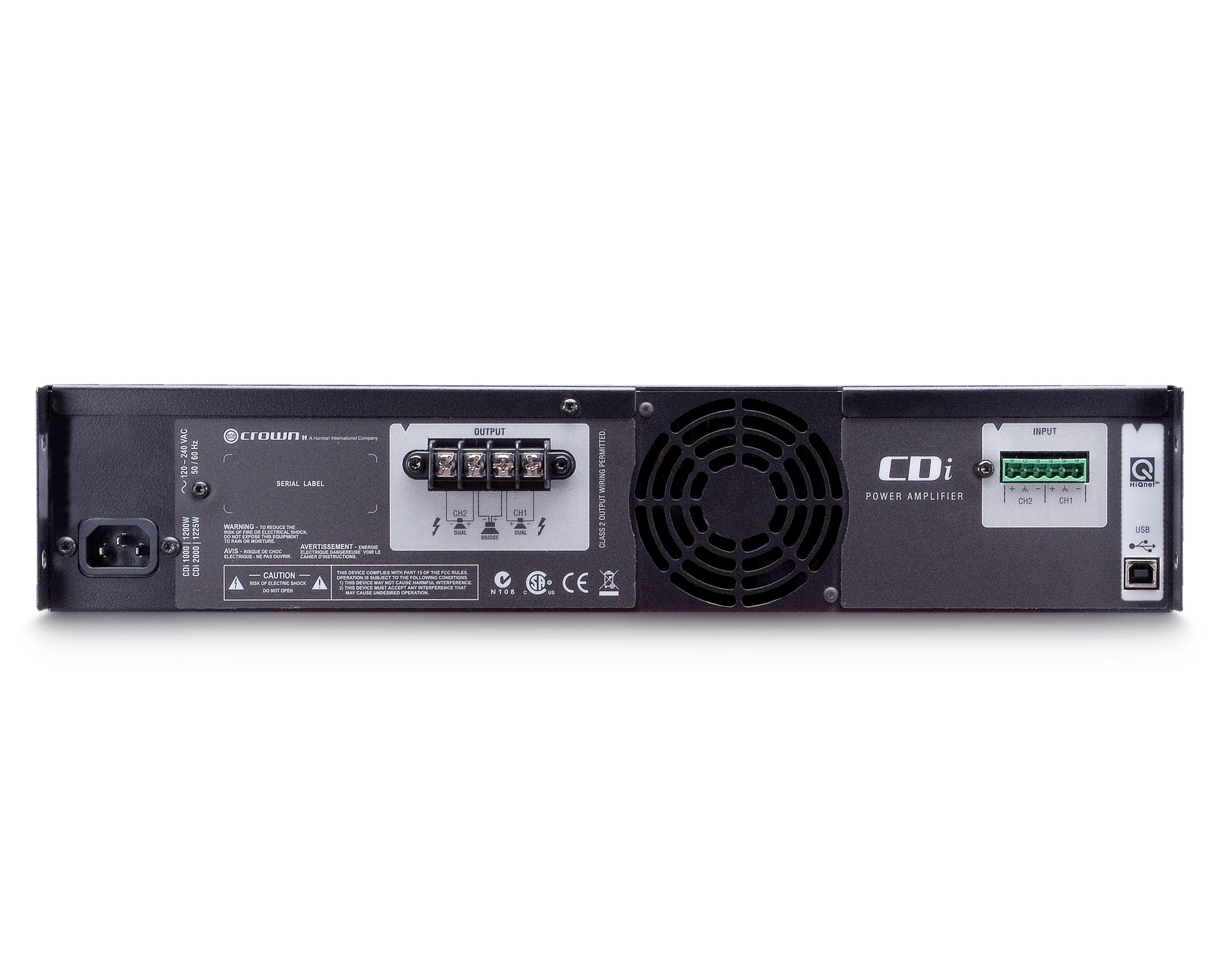 CROCDI2000 - Crown CDi 2000 Power Amp 2x800W @ 4ohm 70V or 140V with DSP 2U Image 2