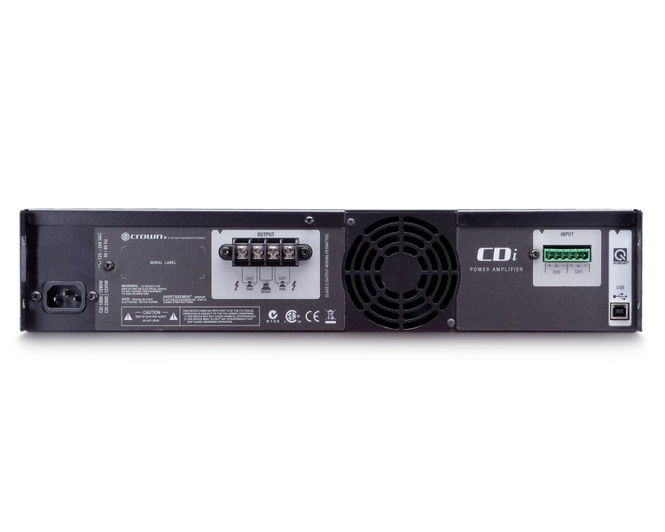 CROCDI2000 - Crown CDi 2000 Power Amp 2x800W @ 4ohm 70V or 140V with DSP 2U Image 2