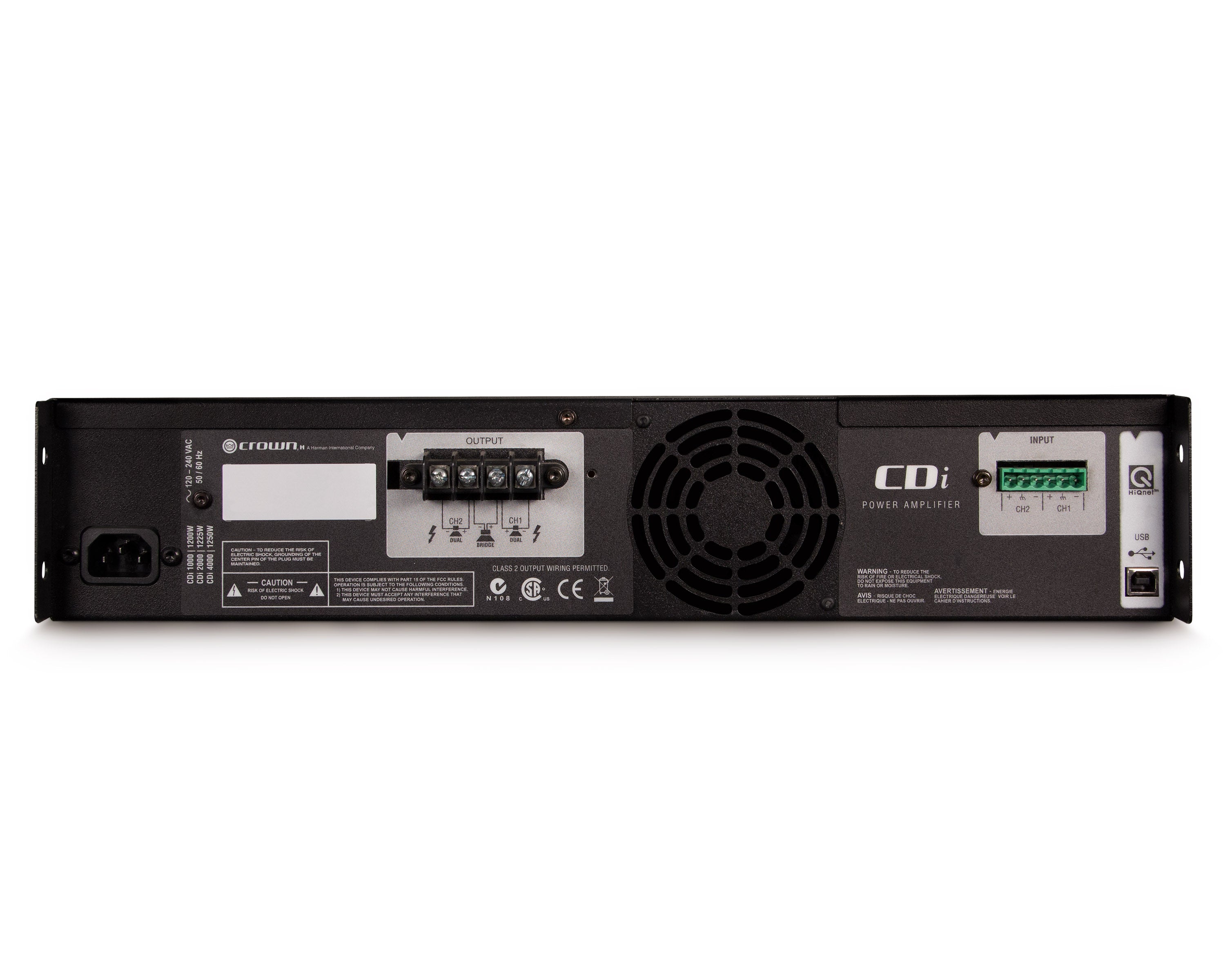 CROCDI4000 - Crown CDi 4000 Power Amp 2x1200W @ 4ohm 70V or 140V with DSP 2U Image 2