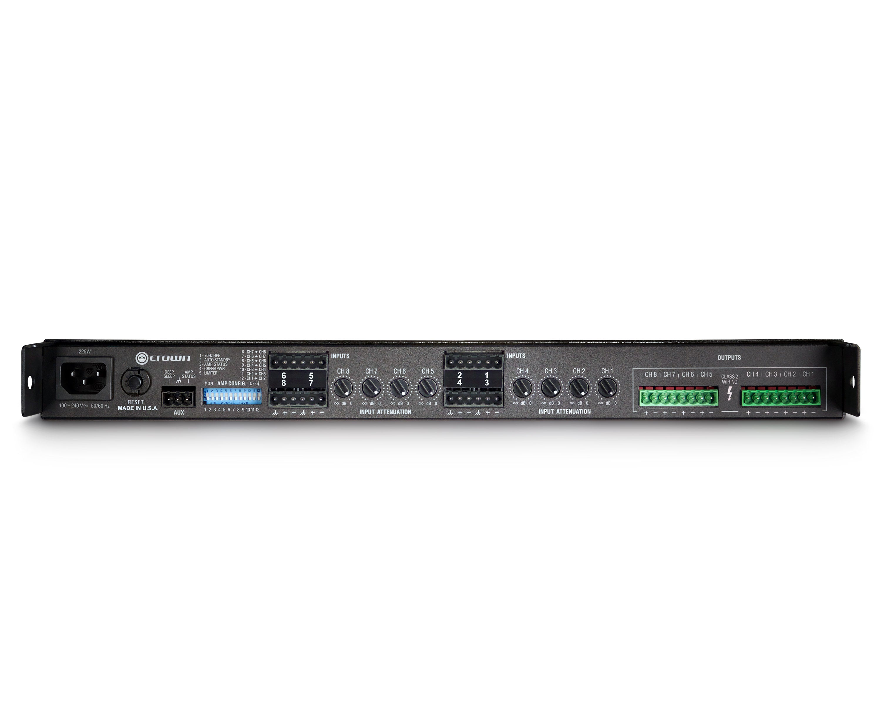 CROCT8150 - Crown CT 8150 ComTech DriveCore Fanless Power Amp 8x125W @ 4ohm 1U Image 2