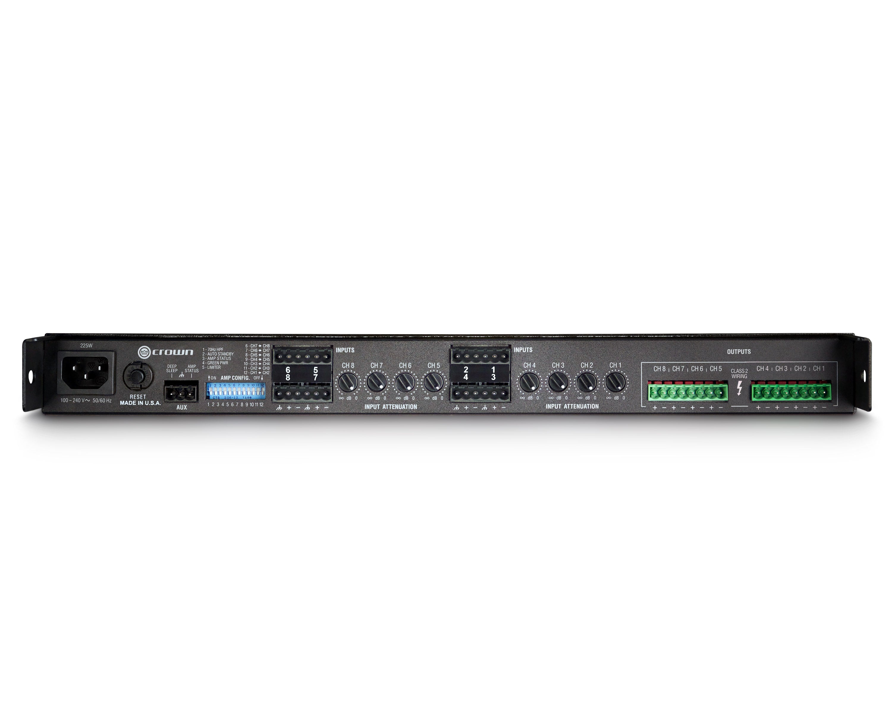 CROCT875 - Crown CT 875 ComTech DriveCore Fanless Power Amp 8x75W @ 4ohm 1U Image 2