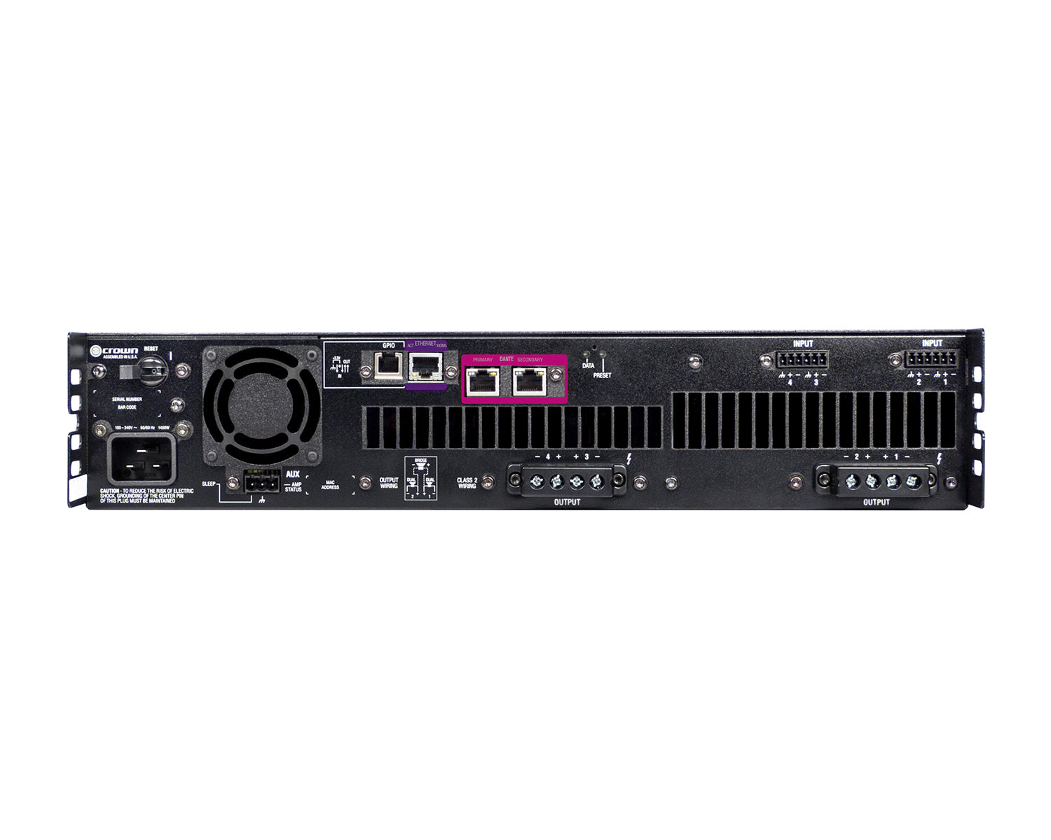 CRODCI1250DA - Crown DCi 4|1250DA DriveCore Install DA Amplifier 4x1200W @ 4ohm Dante 2U Image 2