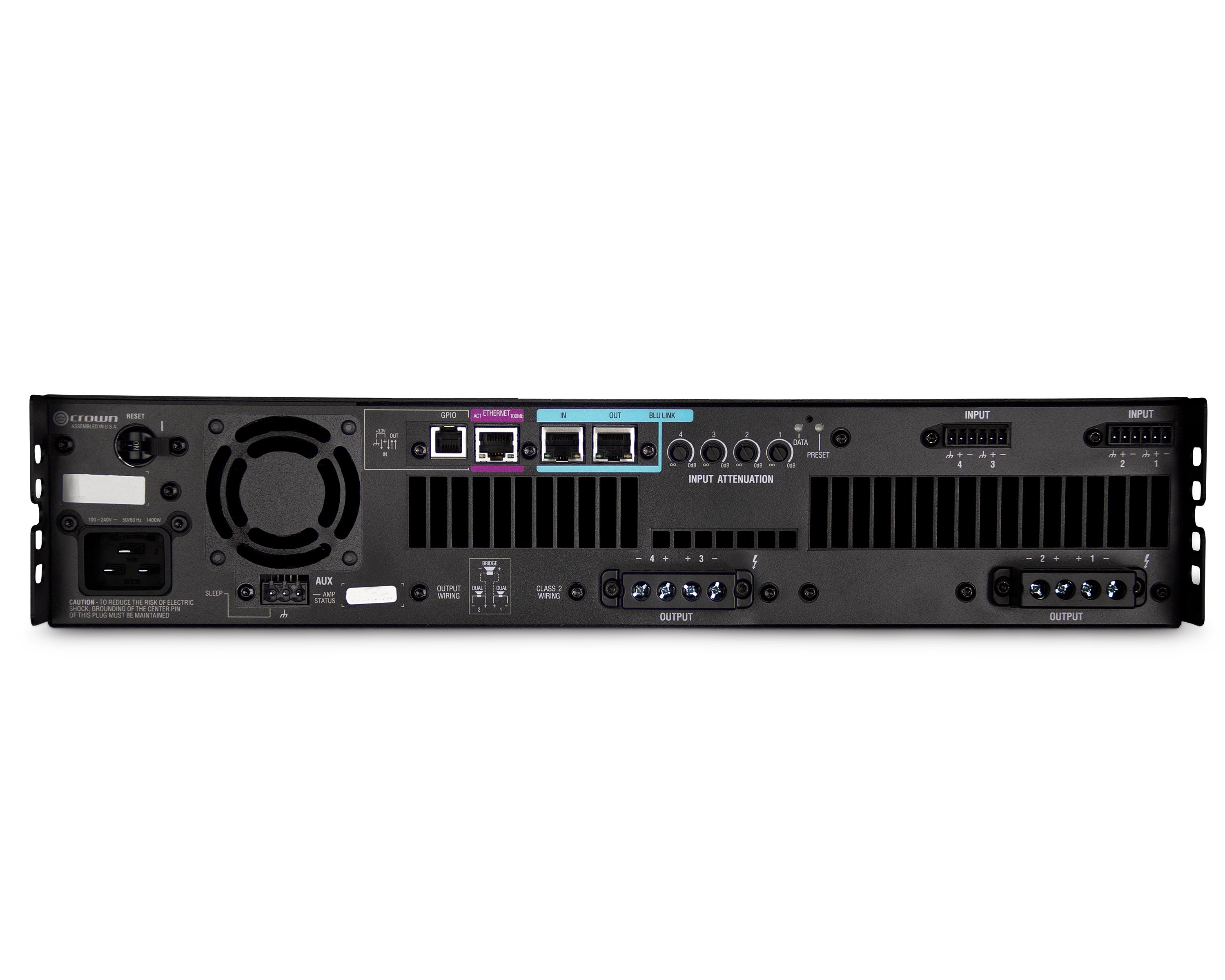 CRODCI41250N - Crown DCi 4|1250N DriveCore Install Network Amplifier 4x1250W @ 4ohm 2U Image 2