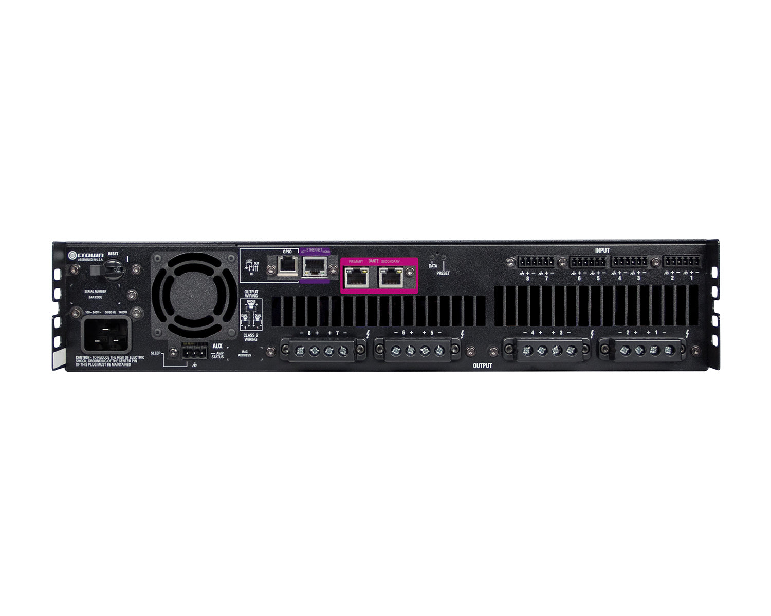 CRODCI8600DA - Crown DCi 8|600DA DriveCore Install DA Amplifier 8x600W @ 4ohm Dante 2U Image 2