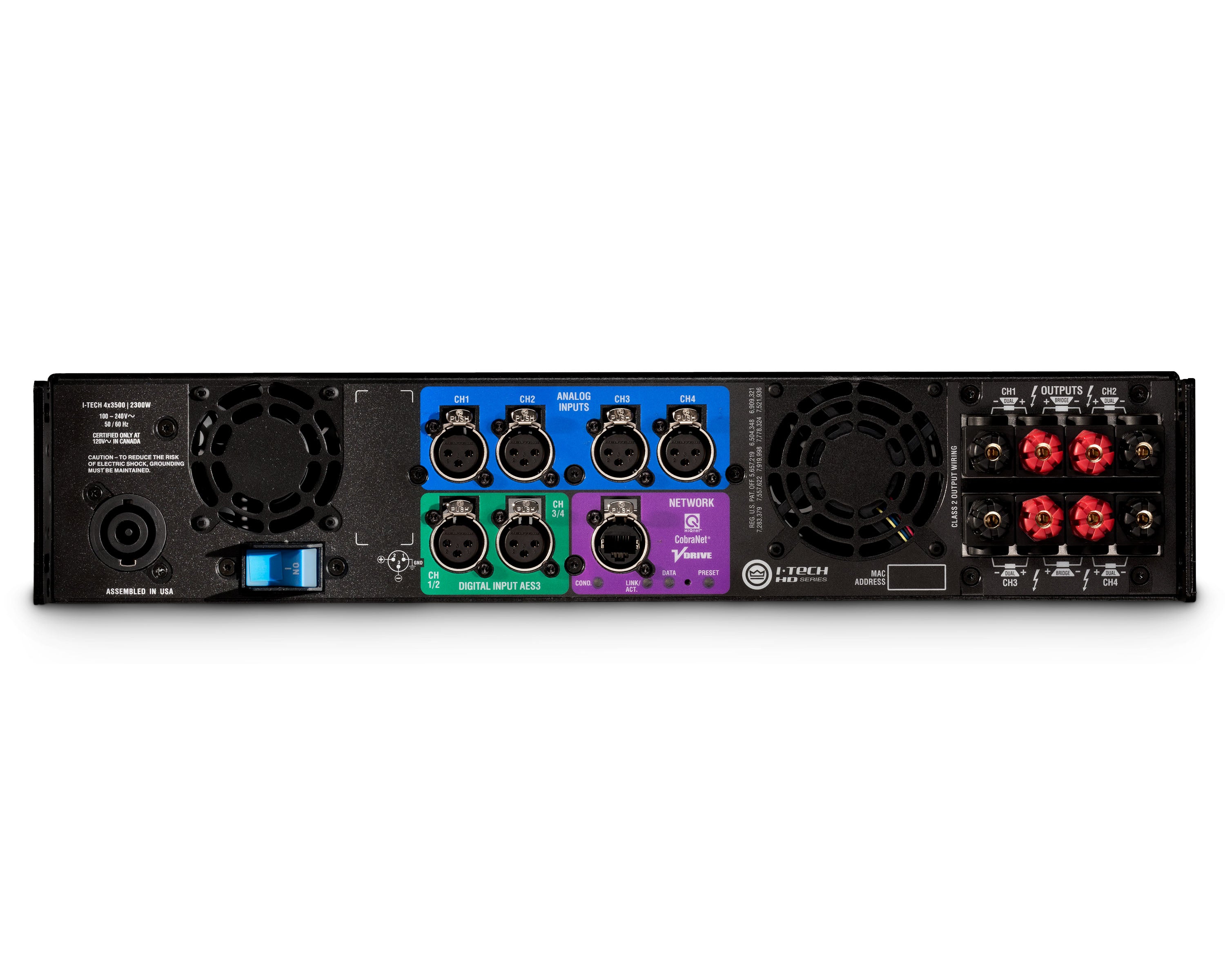 CROIT4X3500 - Crown IT4X3500HDB I Tech HD Touring Amp 4x3500W @ 2ohm 2U Binding Post Image 2