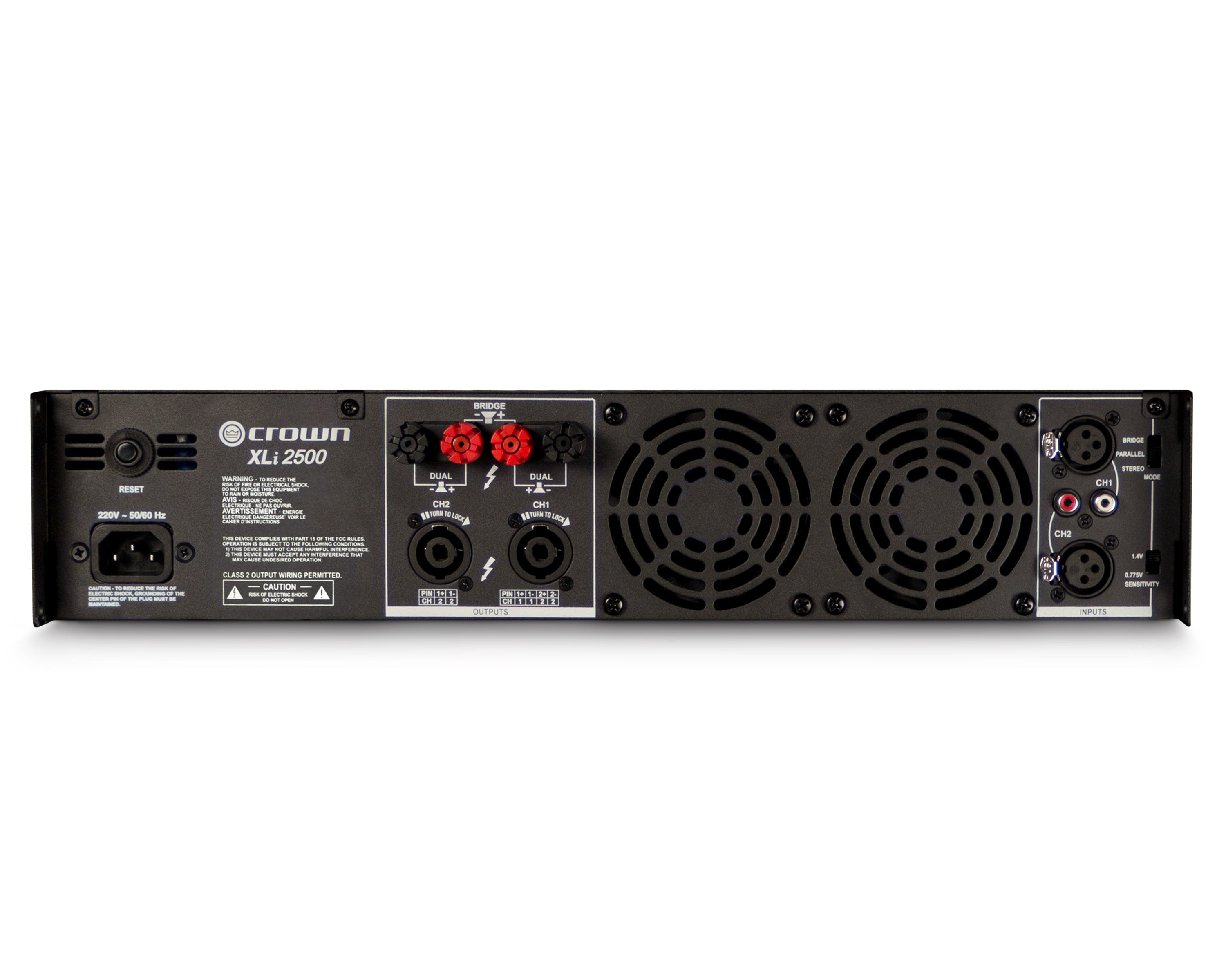 CROXLI2500 - Crown XLi 2500 Rugged Power Amp 2 x 750W @ 4ohm 2U Image 2