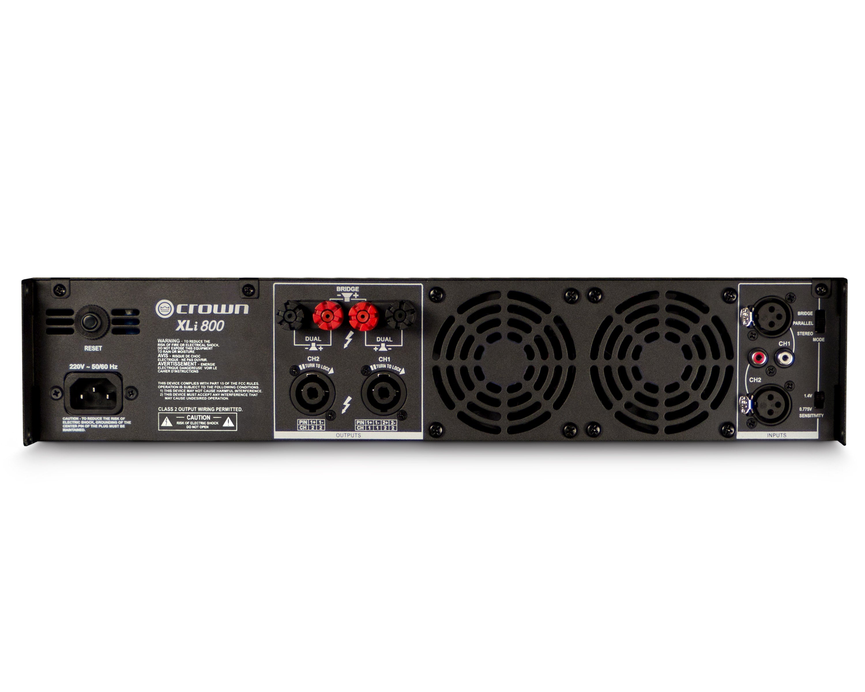 CROXLI800 - Crown XLi 800 Rugged Power Amp 2 x 300W @ 4ohm 2U Image 2