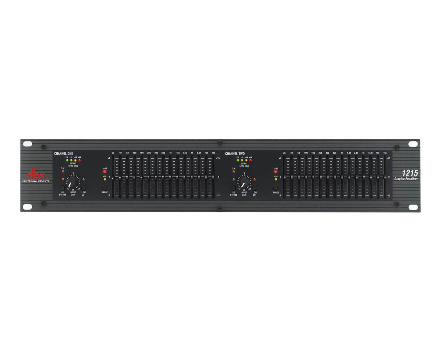 DBX1215 - dbx 1215 Dual 15 Band Equaliser 2 or 3 Octave Jack or XLR 2U Image 1