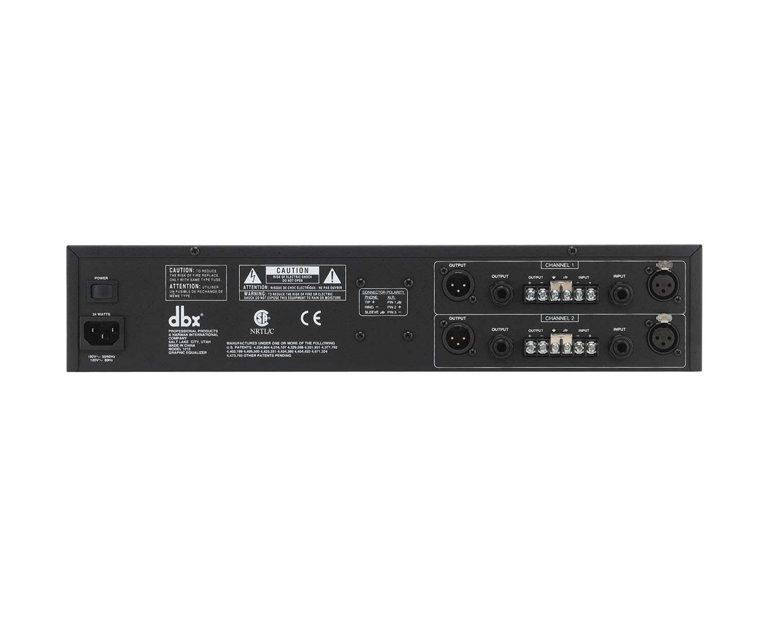 DBX1215 - dbx 1215 Dual 15 Band Equaliser 2 or 3 Octave Jack or XLR 2U Image 2