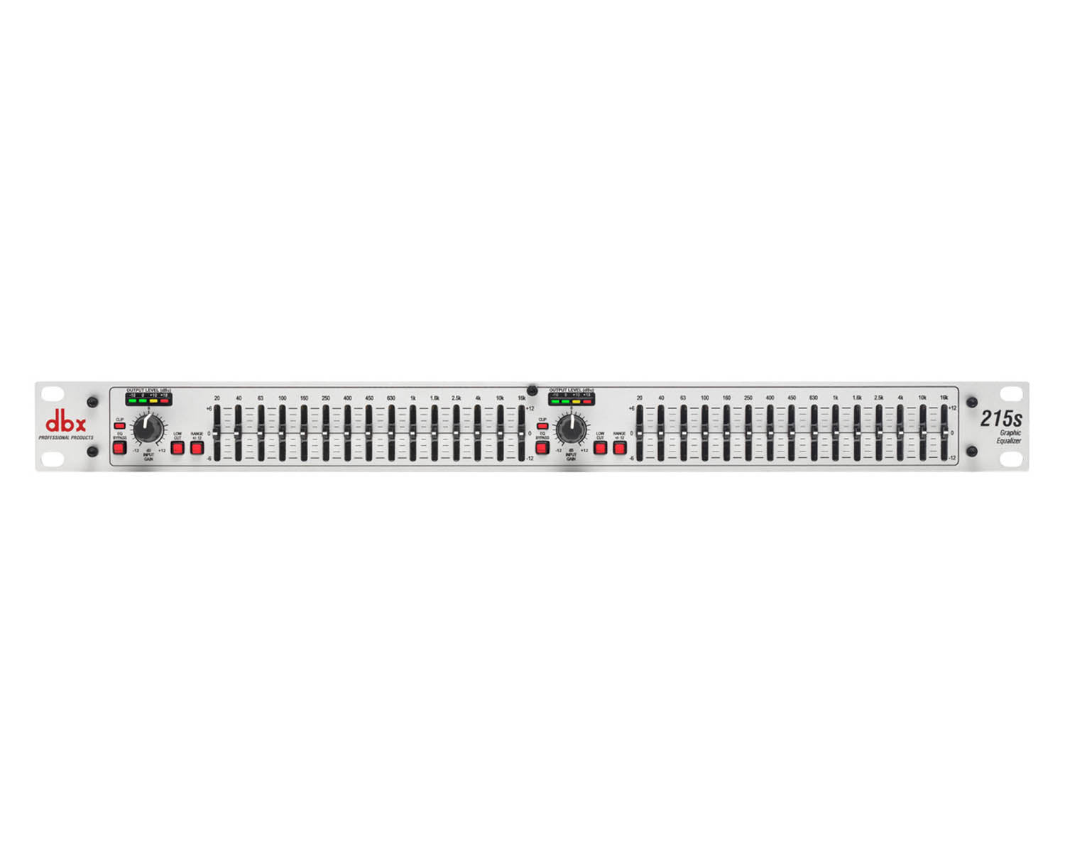 DBX215S - dbx 215S Dual 15 Band Equaliser Silver 2 or 3 Octave Jack or XLR 1U Image 1