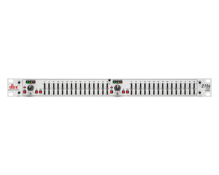 DBX215S - dbx 215S Dual 15 Band Equaliser Silver 2 or 3 Octave Jack or XLR 1U Image 1