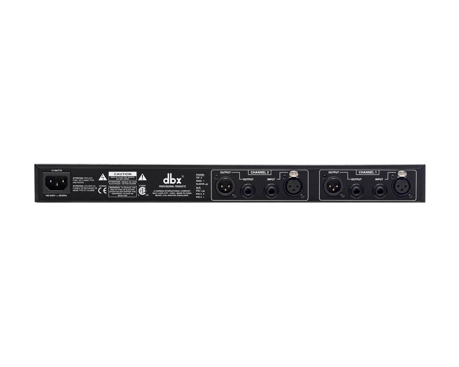 DBX215S - dbx 215S Dual 15 Band Equaliser Silver 2 or 3 Octave Jack or XLR 1U Image 2
