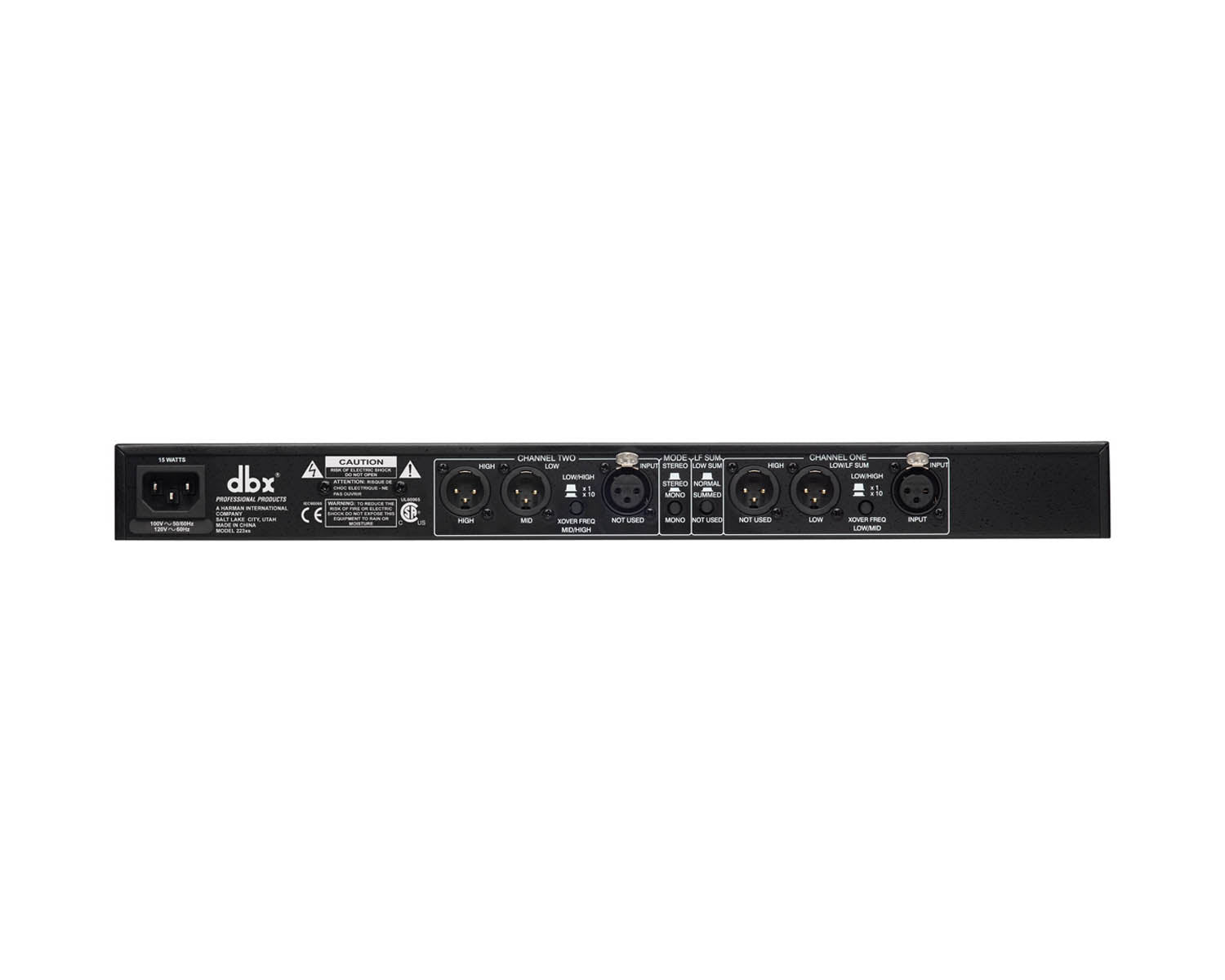 DBX223XS - dbx 223XS Stereo 2 or Mono 3 Way Crossover  XLR Version Silver 1U Image 2