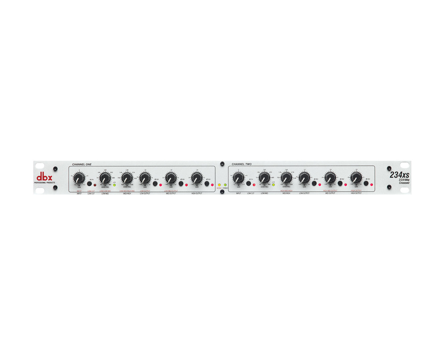 DBX234XS - dbx 234XS Stereo 3 or Mono 4 Way Crossover  XLR Version Silver 1U Image 1