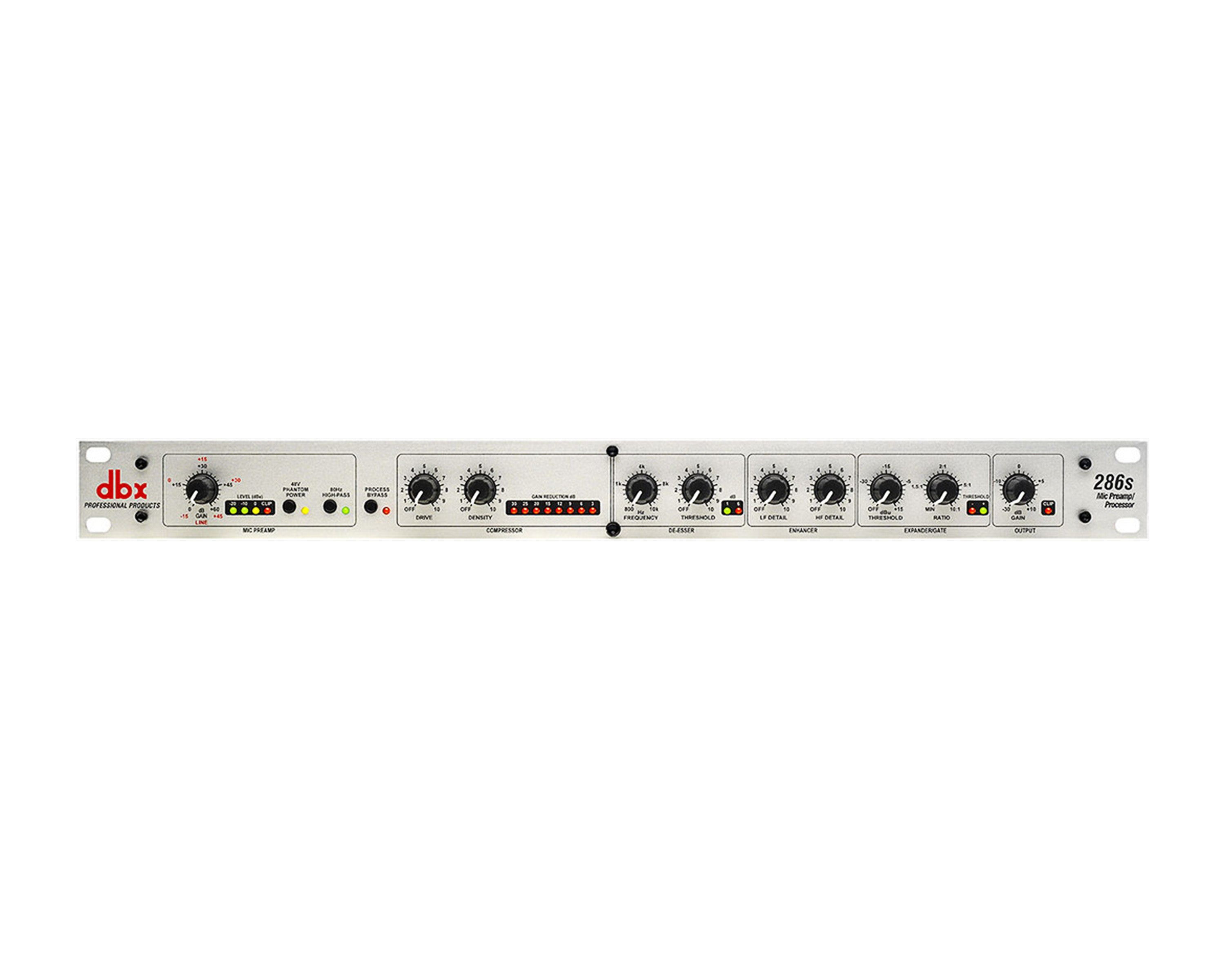 DBX286S - dbx 286S Mic or Instrument PreAmp or Processor with XLR and Jack in 1U Image 1