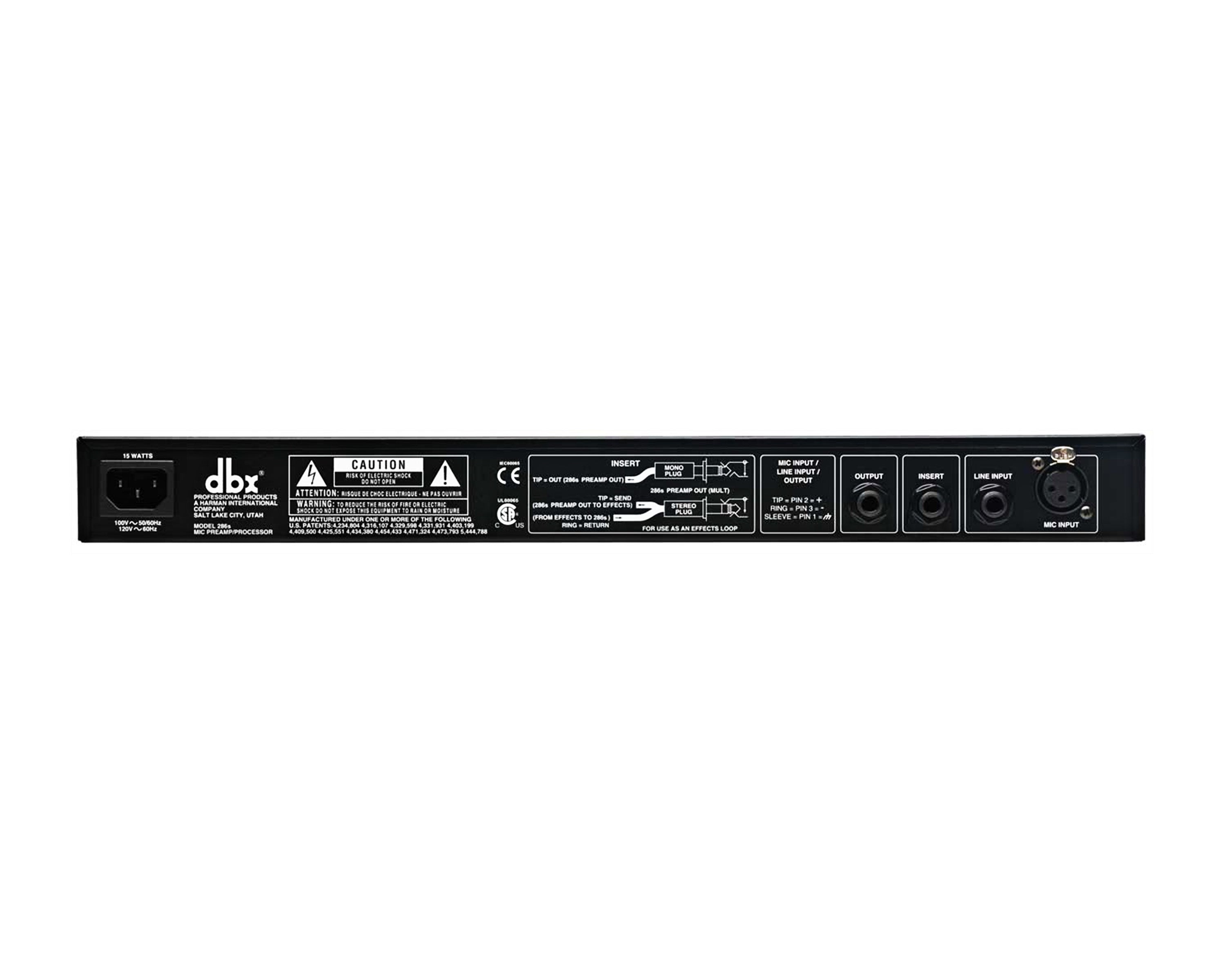 DBX286S - dbx 286S Mic or Instrument PreAmp or Processor with XLR and Jack in 1U Image 2