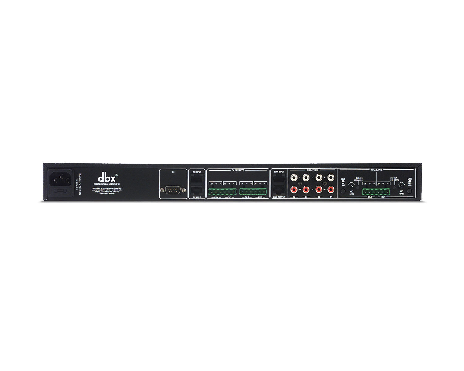 DBXZP640 - dbx ZonePro 640 6x4 2xMic In Zone Processor With Display 1U Image 2