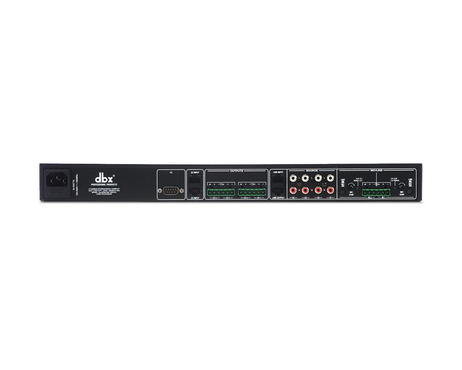 DBXZP641 - dbx ZonePro 641 6x4 2xMic In Zone Processor Excl Display 1U Image 2