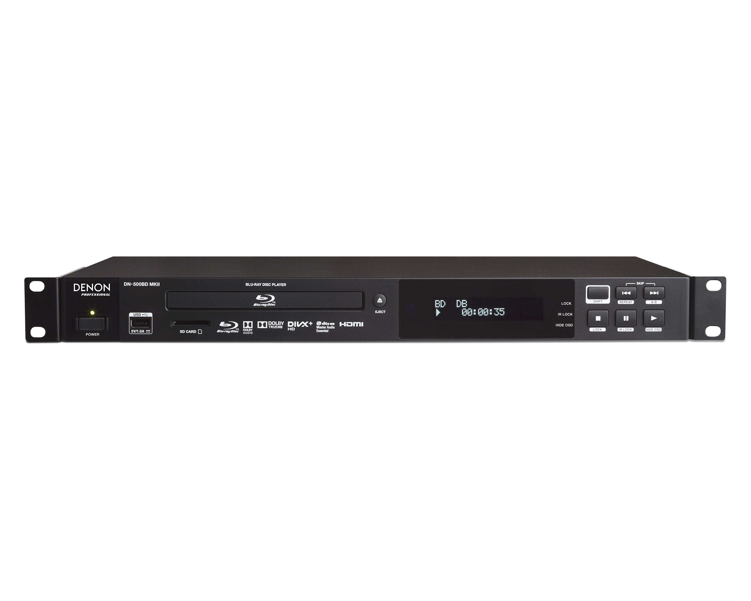DENDN500BD2 - Denon DN500BDMKII Pro Blu Ray or CD or DVD or SD or USB Media Player with RS232 Image 1
