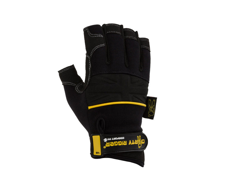 DIRCFMFLS - Dirty Rigger Comfort Fit Mens Fingerless Rigging or Operator Gloves (S) Image 1