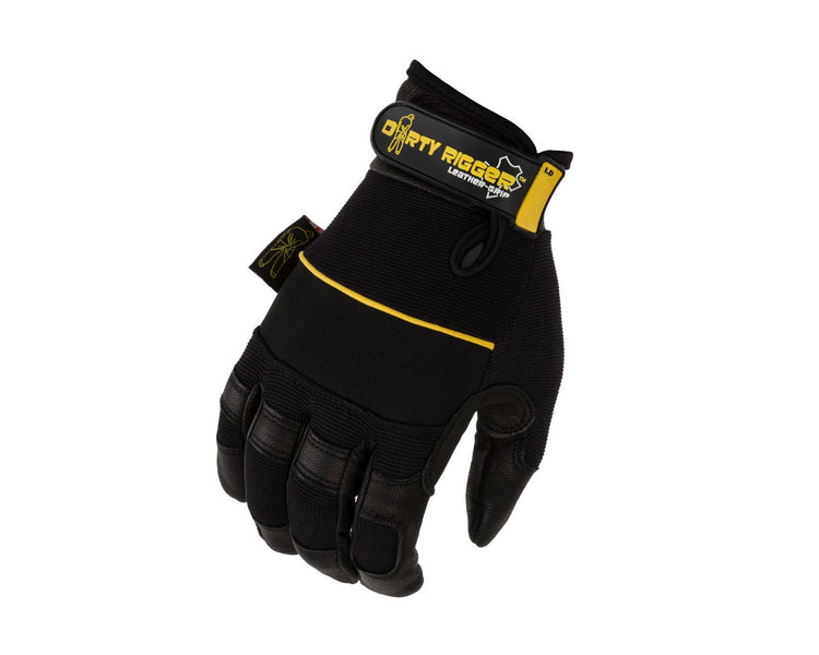 DIRLFFM - Dirty Rigger Leather Heavy Duty Full Finger Rigging or Loader Gloves (M) Image 2