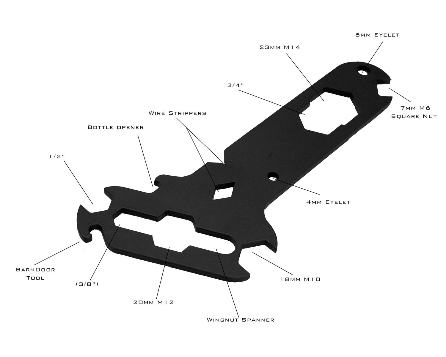 DIRMT - Dirty Rigger Multi Tool 4mm Spanner Stripper Barn Door and Bottle Opener Image 1