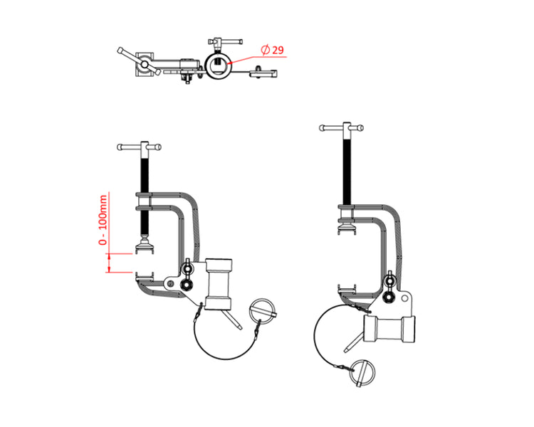 DOUG1106 - Doughty G1106 Heavy Duty G Clamp with 29mm Receiver 0 150mm Image 2