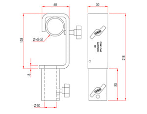 DOUT20901 - Doughty T20901 TV Hook Clamp 48mm Tube with Lynch Pin SWL 150kg Black Image 3