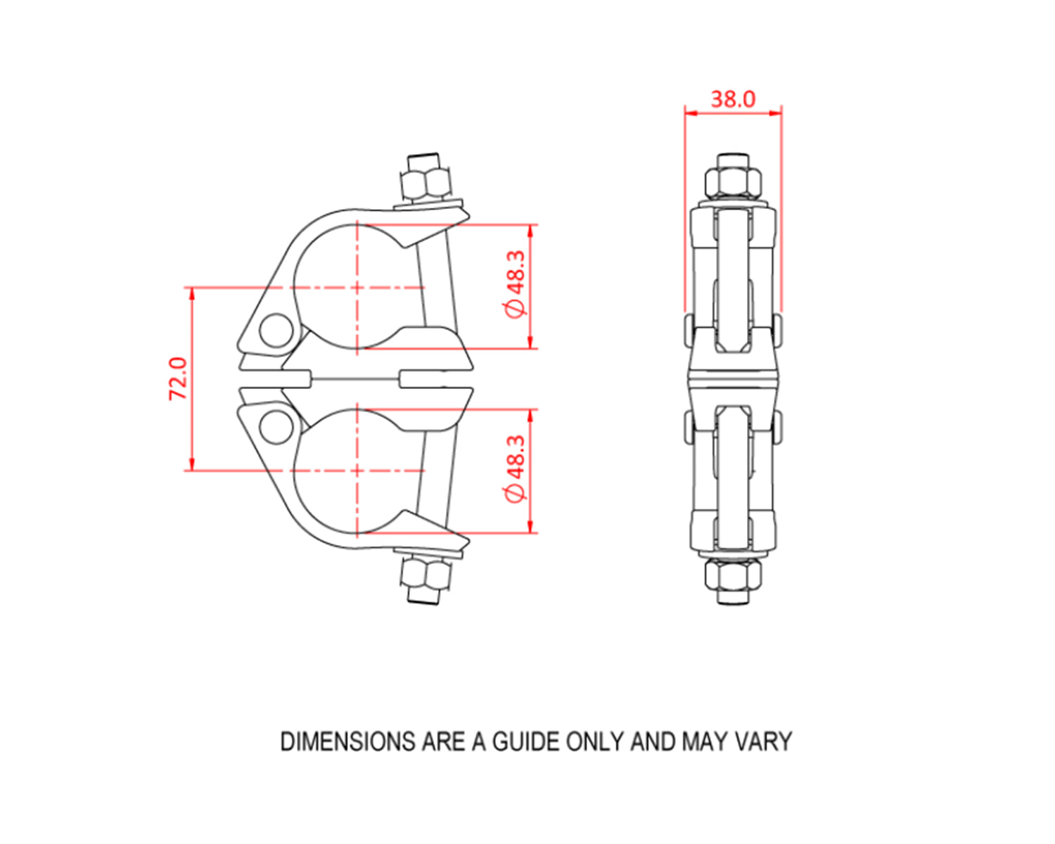 DOUT24801 - Doughty T24801 Drop Forged Swivel Coupler 360degree Rotation 48mm  Image 3