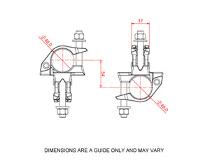 DOUT24901 - Doughty T24901 Drop Forged Swivel Coupler 90degree Rotation 48mm Zinc Image 3