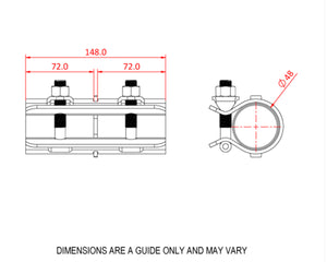 DOUT25000 - Doughty T25000 Pressed Steel Coupler to Join 2x 48mm Tubes Zinc Image 2