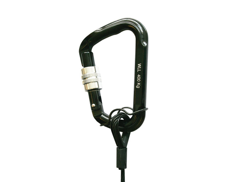 DOUT2870001 - Doughty T2870001 400Kg Screwgate Alloy Karabiner BLACK Image 1