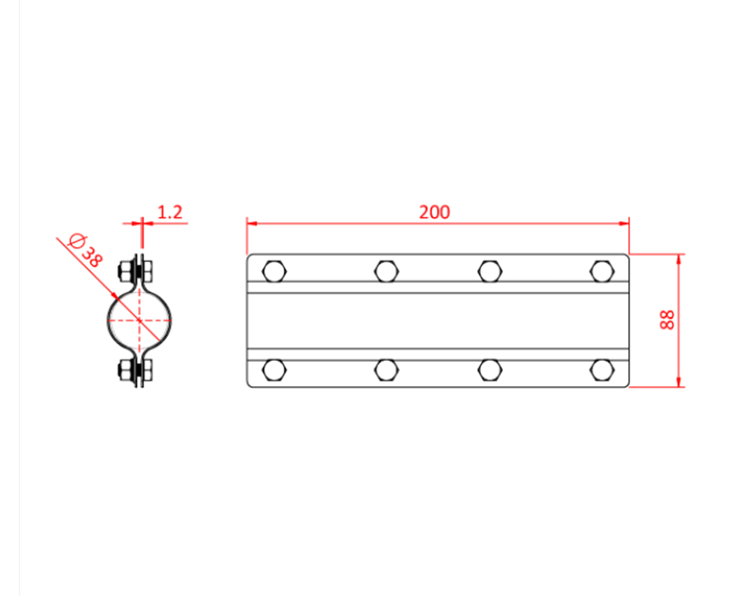 DOUT30101 - Doughty T30101 Pipe to Pipe Straight Coupler 38mm ZINC Image 2