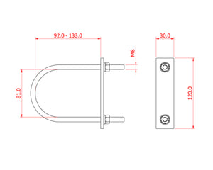 DOUT30200 - Doughty T30200 Pipe to Pipe U Bolt fits 48 51mm Tubes Image 2