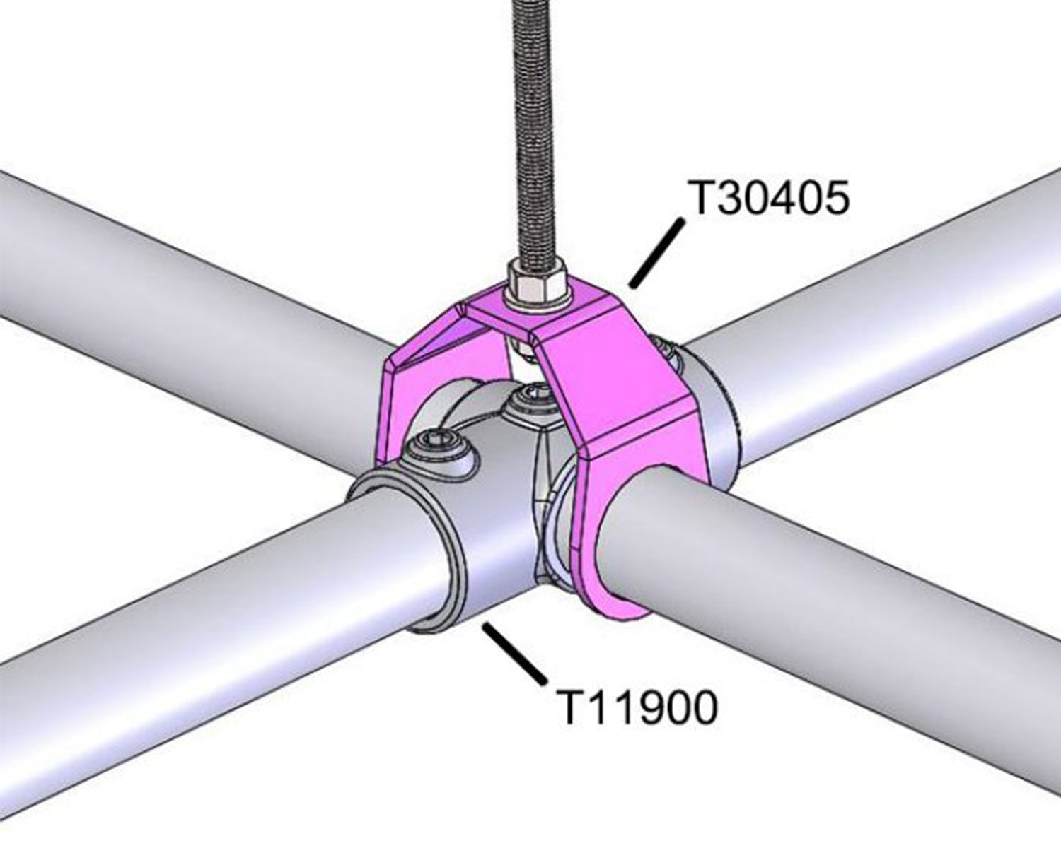 DOUT30405 - Doughty T30405 Folded Steel Hanger 48mm Pipe or Barrel SWL 200Kg SILVER Image 2