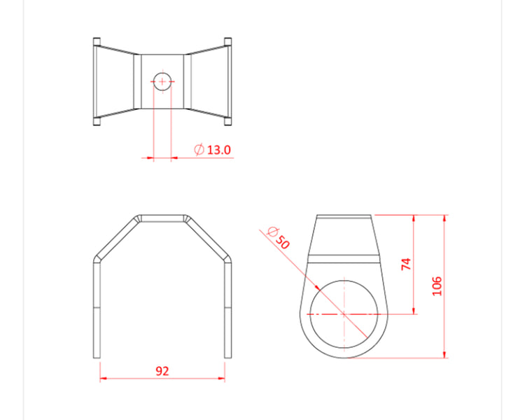 DOUT30406 - Doughty T30406 Folded Steel Hanger 48mm Pipe or Barrel SWL 200Kg BLACK Image 2