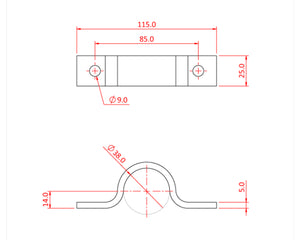 DOUT30804 - Doughty T30804 Saddle Clamp 38mm Zinc Plated Image 2