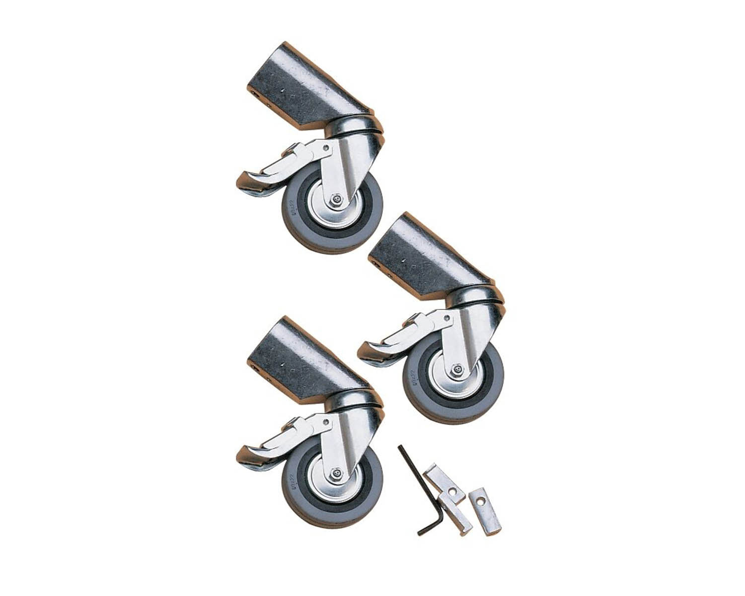 DOUT50502 - Doughty T50502 Castor Kit 75mm Kit (Fits 8 Different Stands) BLACK Image 1