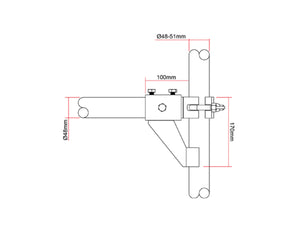 DOUT57326 - Doughty T57326 Scaff Boom Arm with 48mm Receiver Hole BLACK Image 4