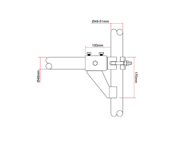 DOUT57326 - Doughty T57326 Scaff Boom Arm with 48mm Receiver Hole BLACK Image 4